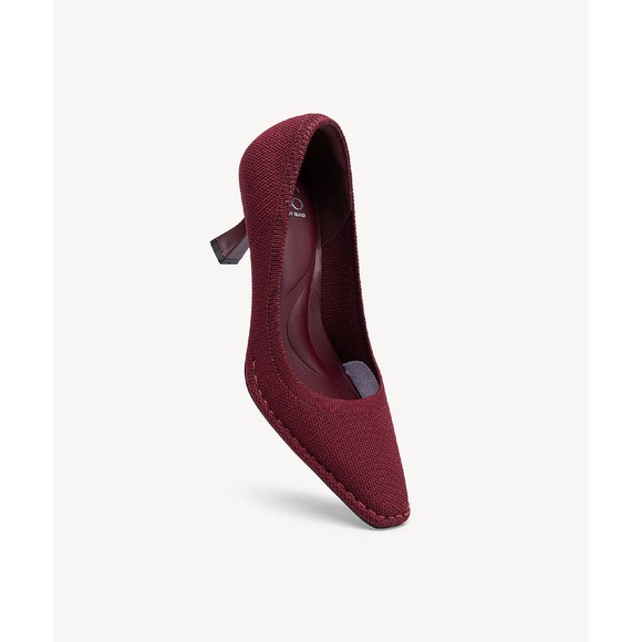 Cosy Island RefinEdge Square Toe Heeled Pumps  Burgundy size 9 - Picture 4 of 12